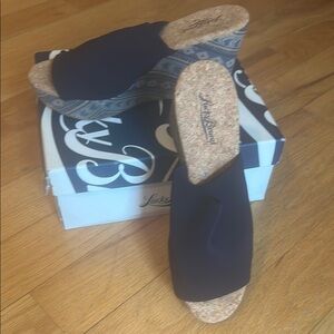 Lucky Brand Women's Black Wedge Sandals